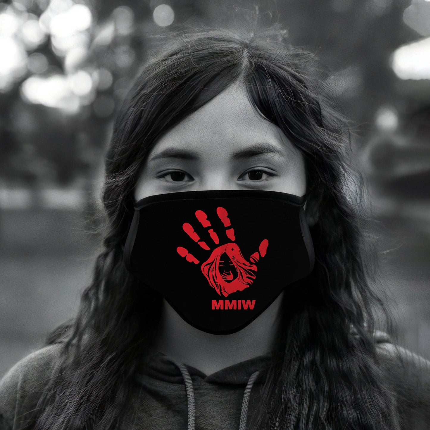Face Mask Bandana Red Hand - Justice For Missing And Murdered Indigenous