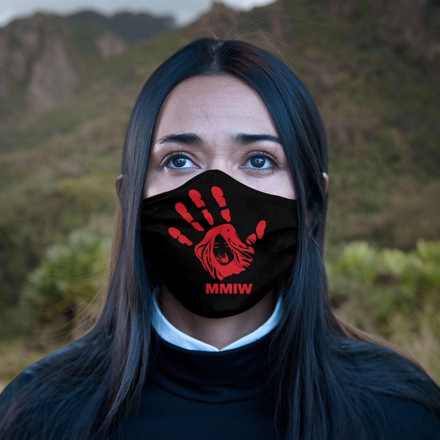 Face Mask Bandana Red Hand - Justice For Missing And Murdered Indigenous