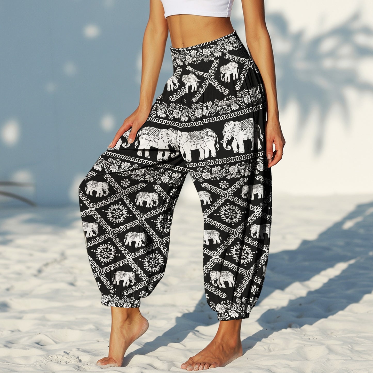 Elephant Harem Pants – Yoga Boho Clothes with Pockets 18