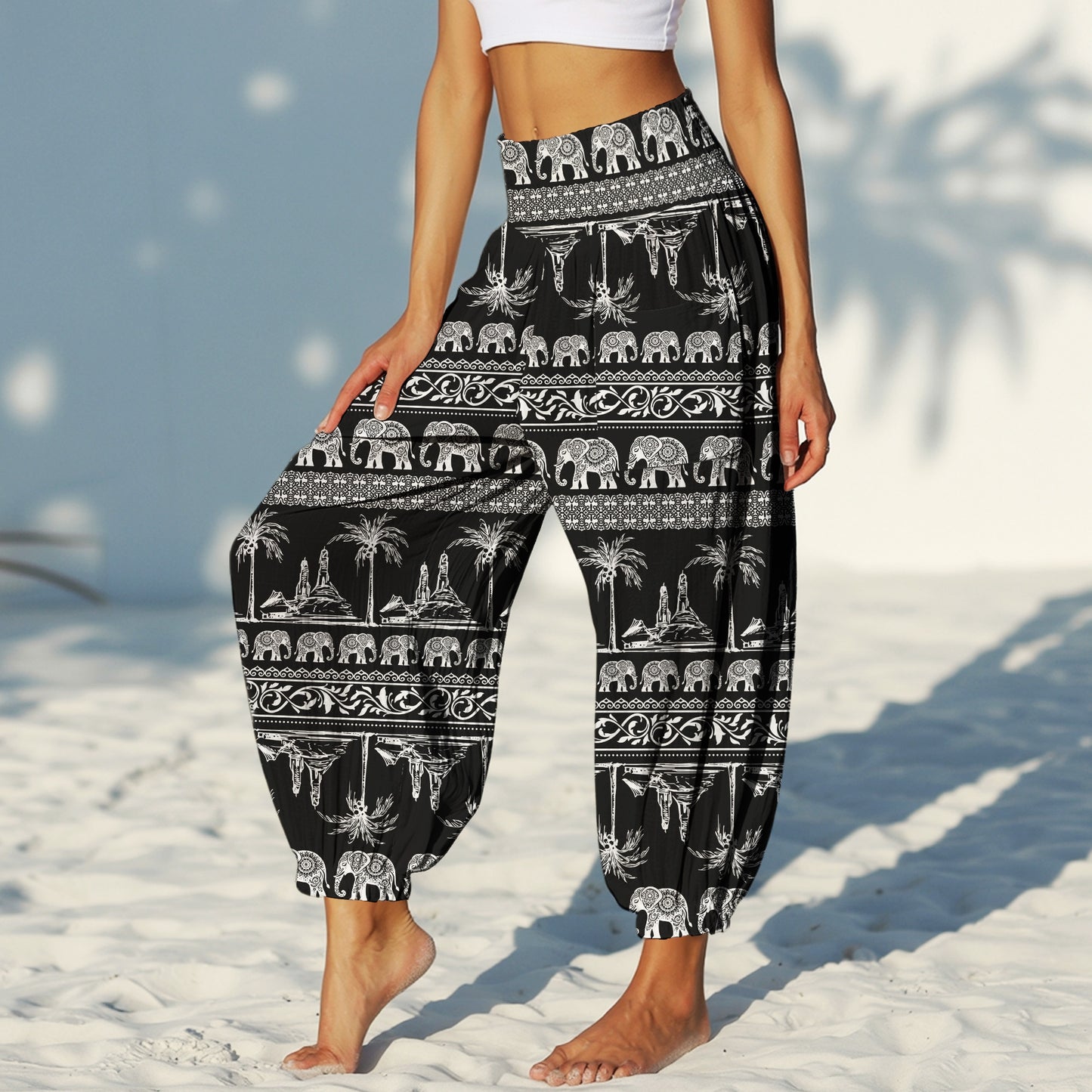 Elephant Harem Pants – Yoga Boho Clothes with Pockets 19