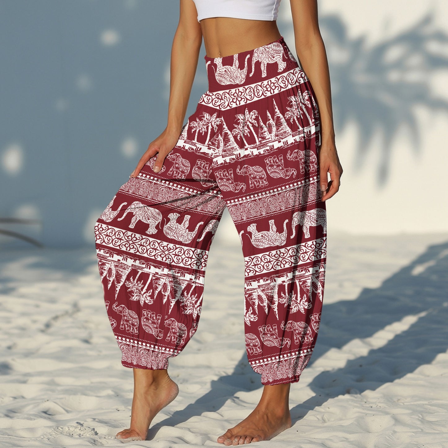 Elephant Harem Pants – Yoga Boho Clothes with Pockets 17