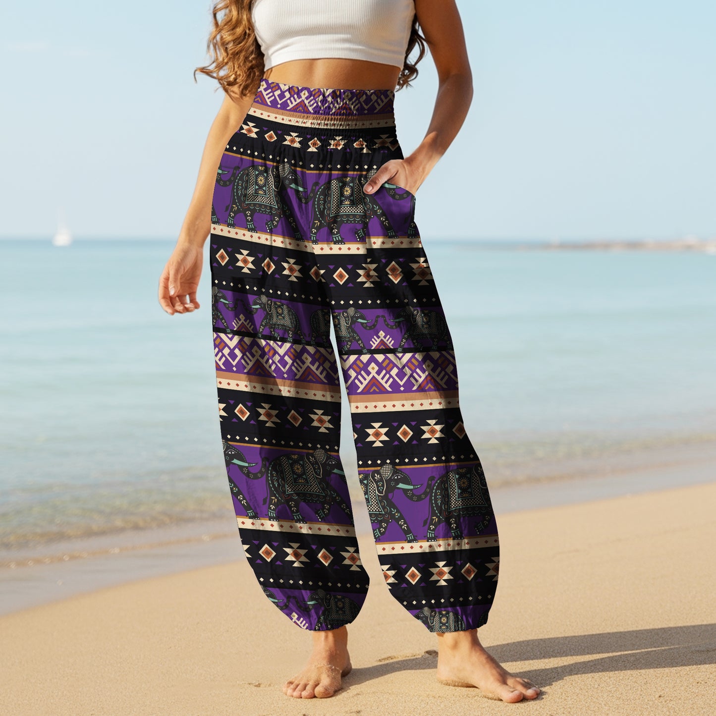 Elephant Harem Pants – Boho Yoga Pants with Pockets 07