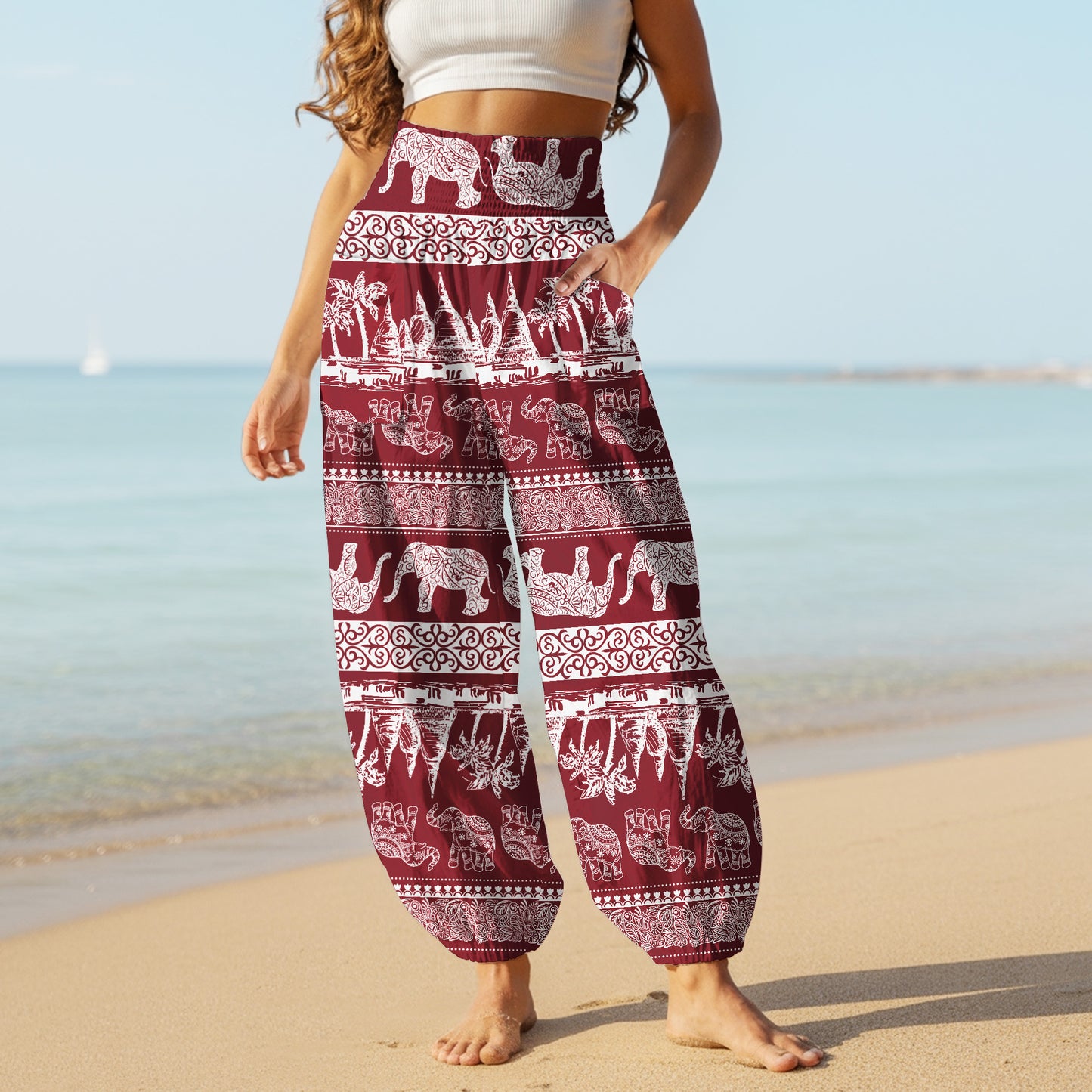 Elephant Harem Pants – Yoga Boho Clothes with Pockets 17