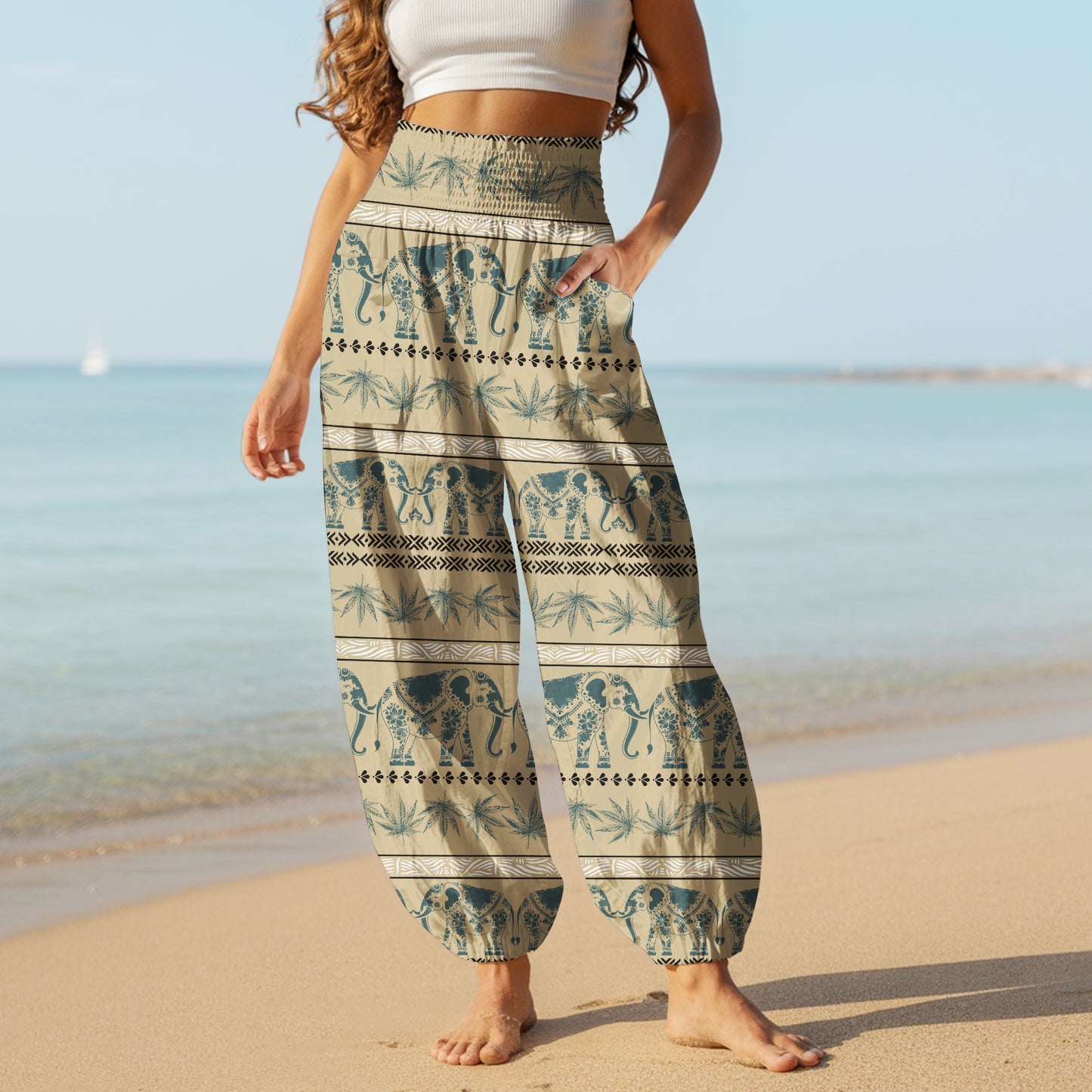 Elephant Harem Pants – Boho Yoga Pants with Pockets 02