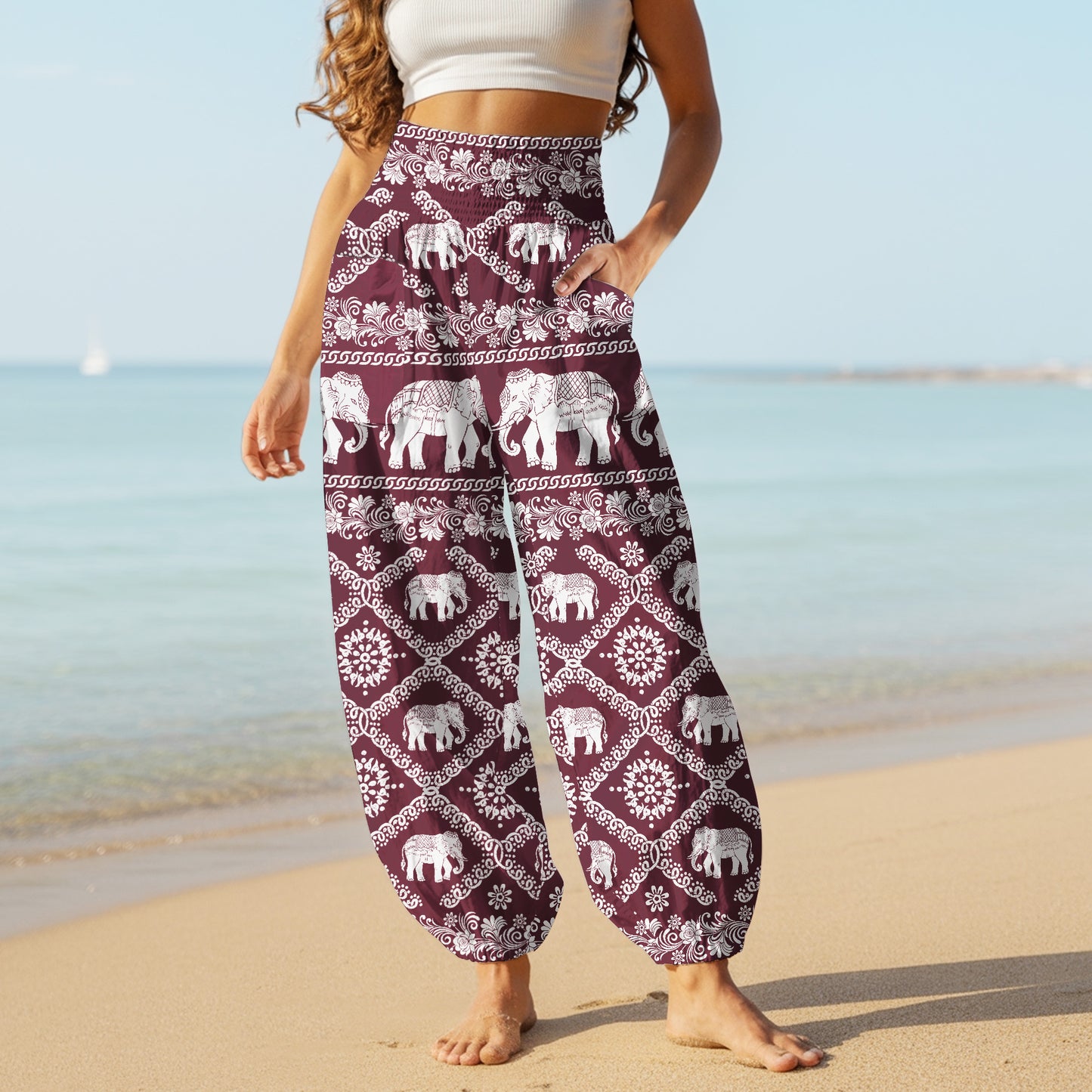 Elephant Harem Pants – Yoga Boho Clothes with Pockets 18