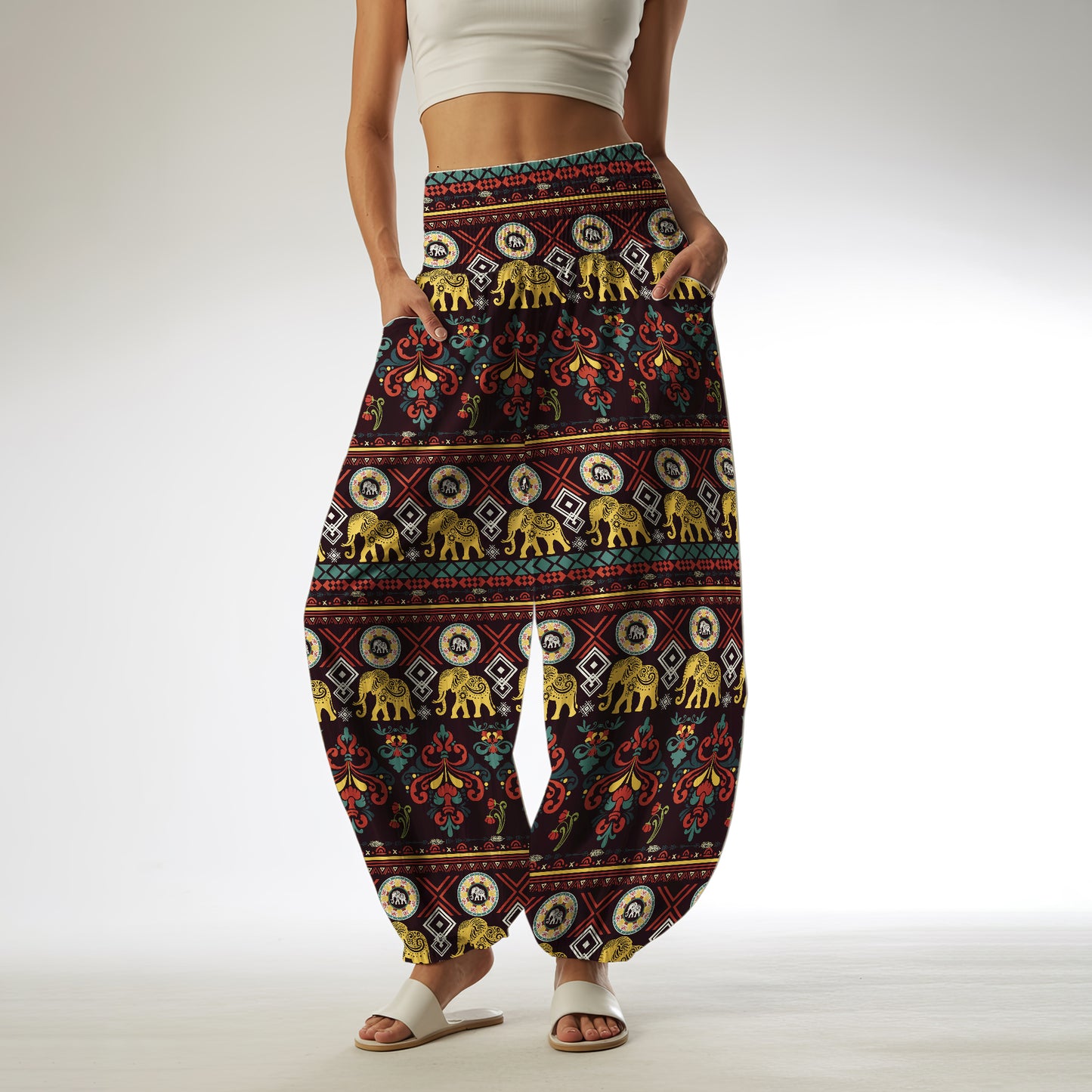 Elephant Harem Pants – Yoga Boho Clothes with Pockets 23