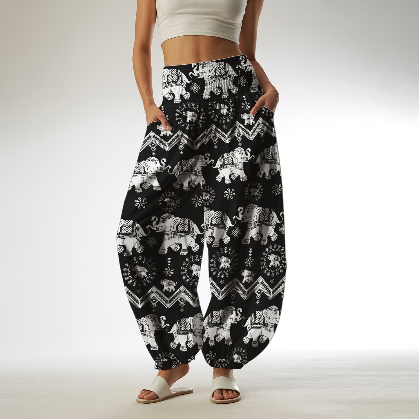 Elephant Harem Pants – Boho Yoga Pants with Pockets 10
