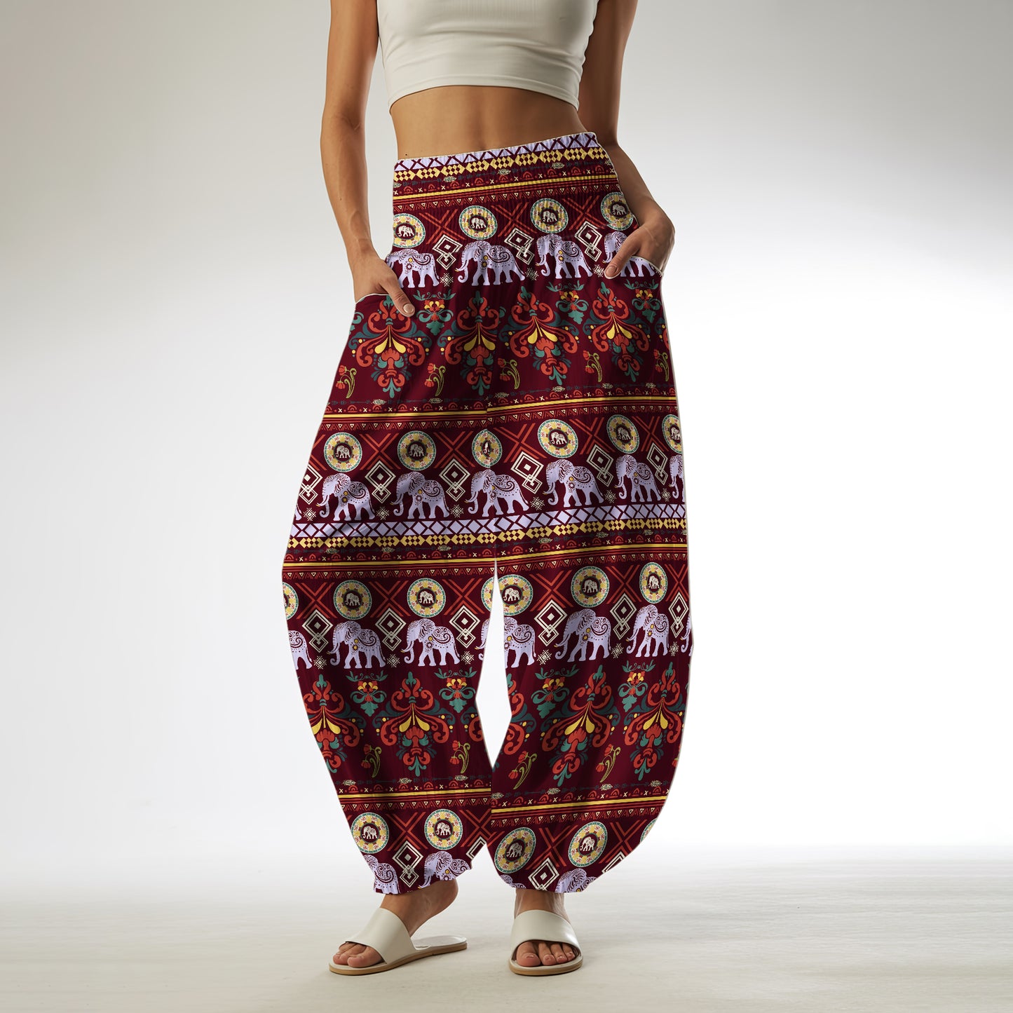Elephant Harem Pants – Yoga Boho Clothes with Pockets 23