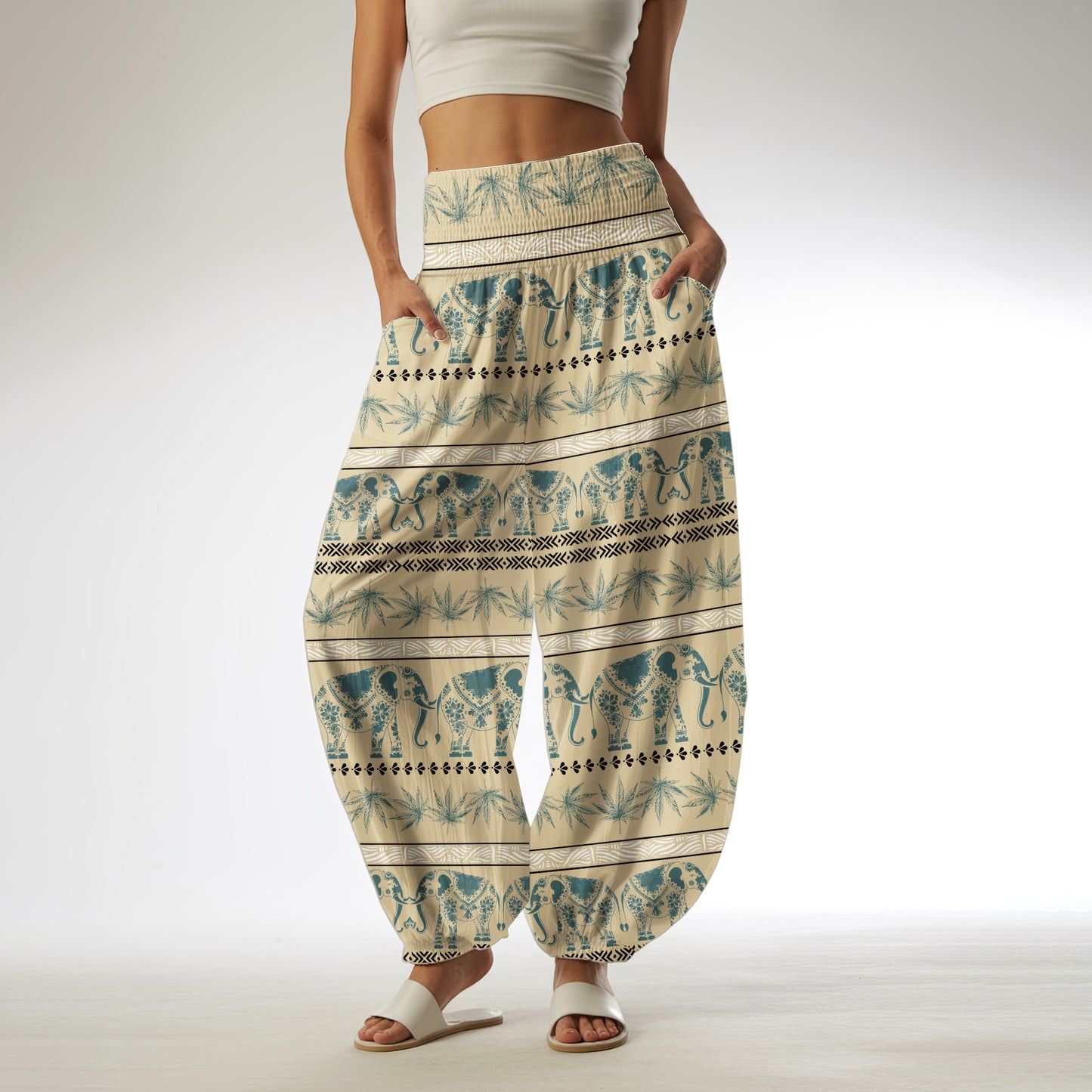 Elephant Harem Pants – Boho Yoga Pants with Pockets 02
