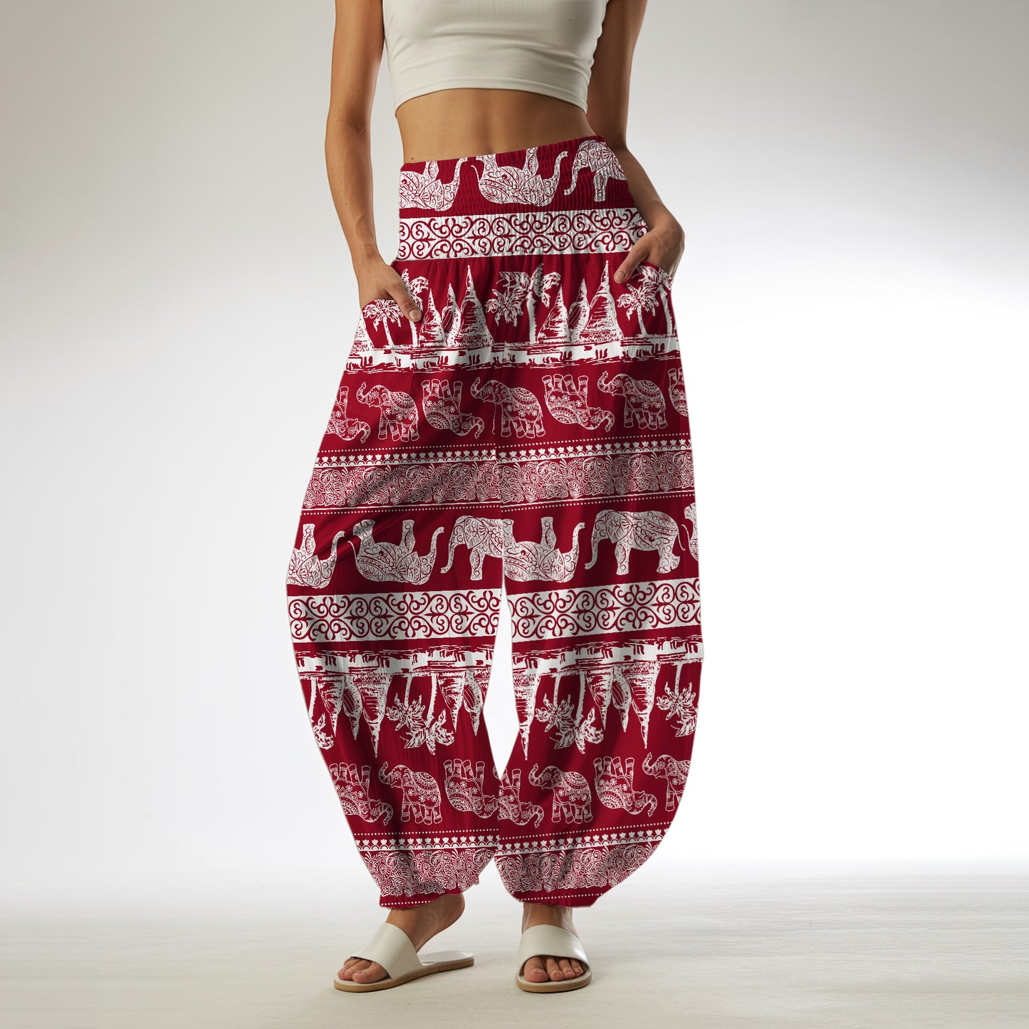 Elephant Harem Pants – Yoga Boho Clothes with Pockets 17