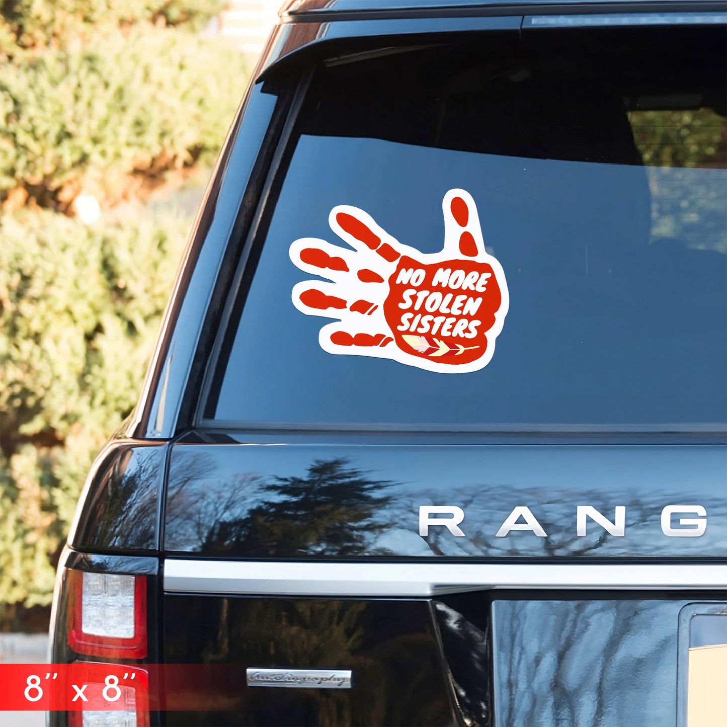 No More Stolen Sisters Car Decal - Car Decal - MMIW Red Hand