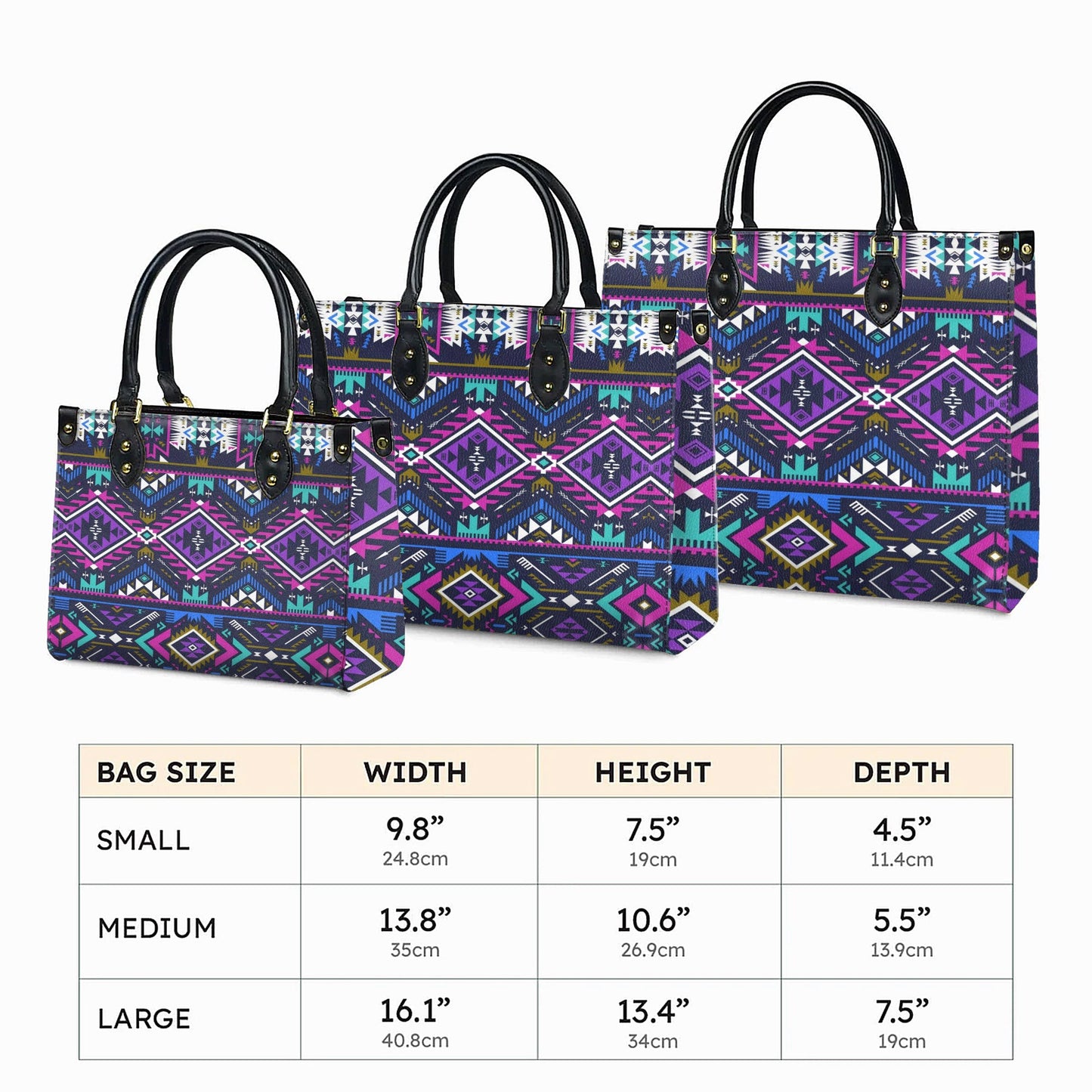 Purple Tribe Pattern Leather Handbag WCS025