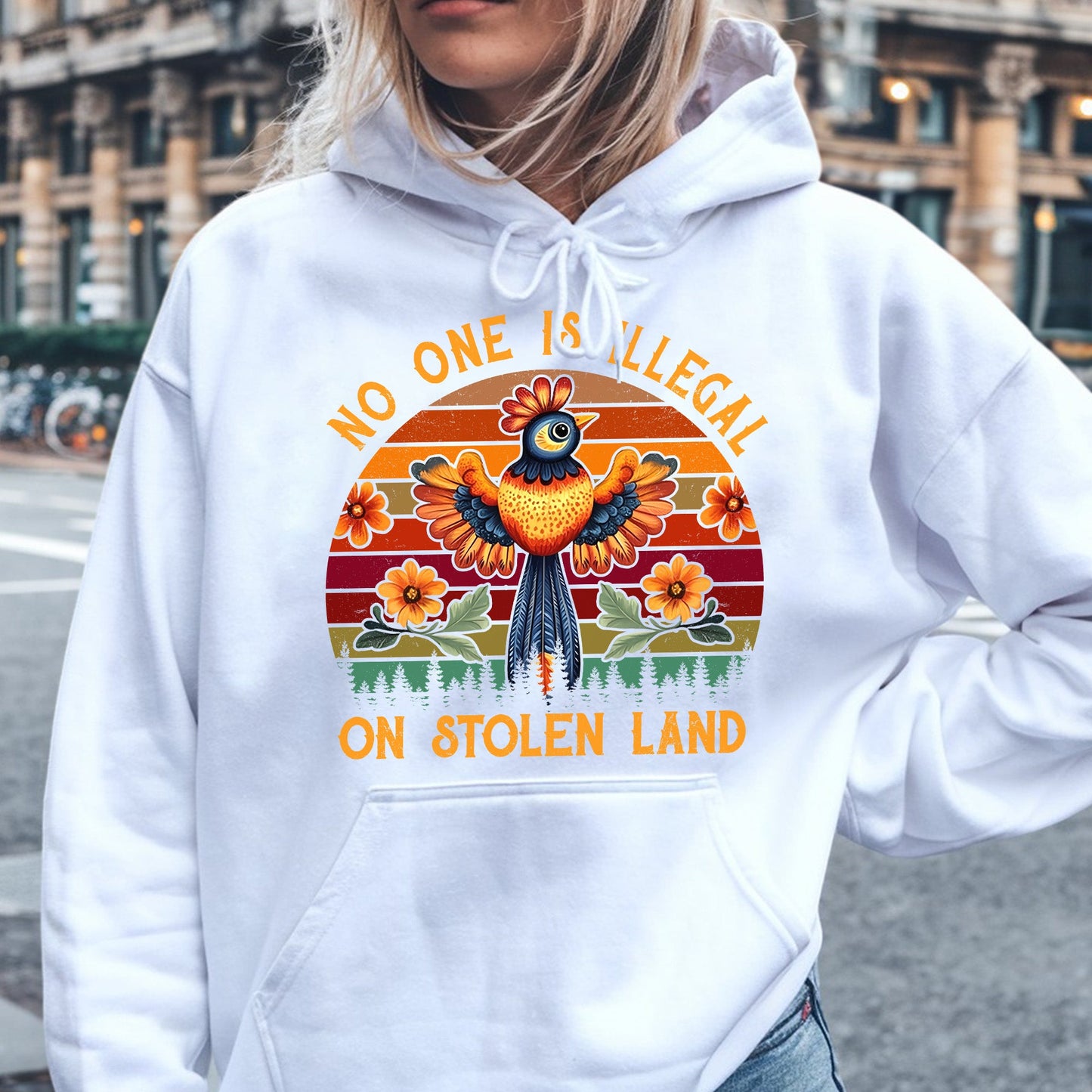 NO ONE IS ILLEGAL ON STOLEN LAND 25 - One sides - Unisex T-Shirt/T-Shirt V-Neck/Hoodie/Sweatshirt