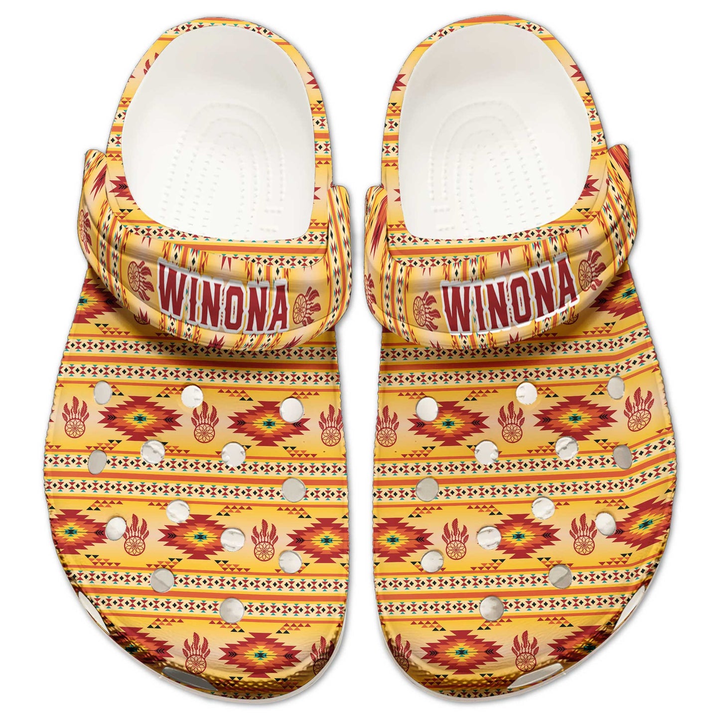 Custom Name Native Pattern Clogs – Warm & Unique Gift for the Whole Family