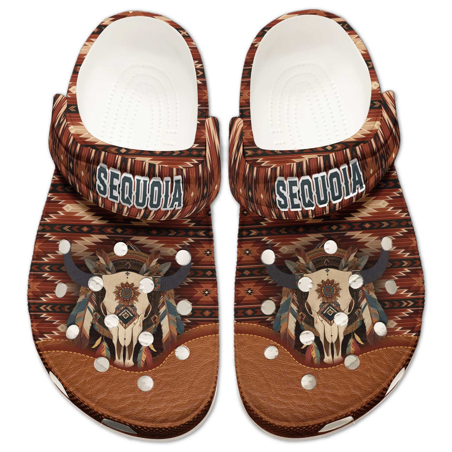 Custom Name Buffalo Spirit Clogs – Tribal Western Vibes & Heartfelt Gift for Family