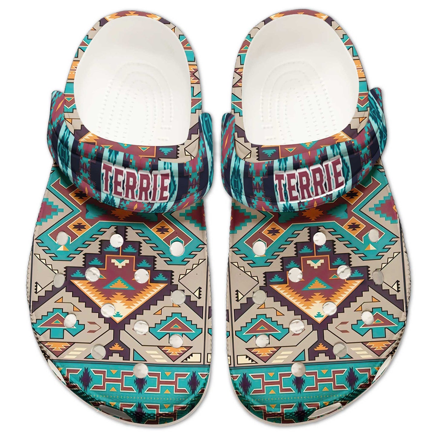 Custom Name Southwestern Pattern Clogs – Personalized Native Spirit Gift for Loved