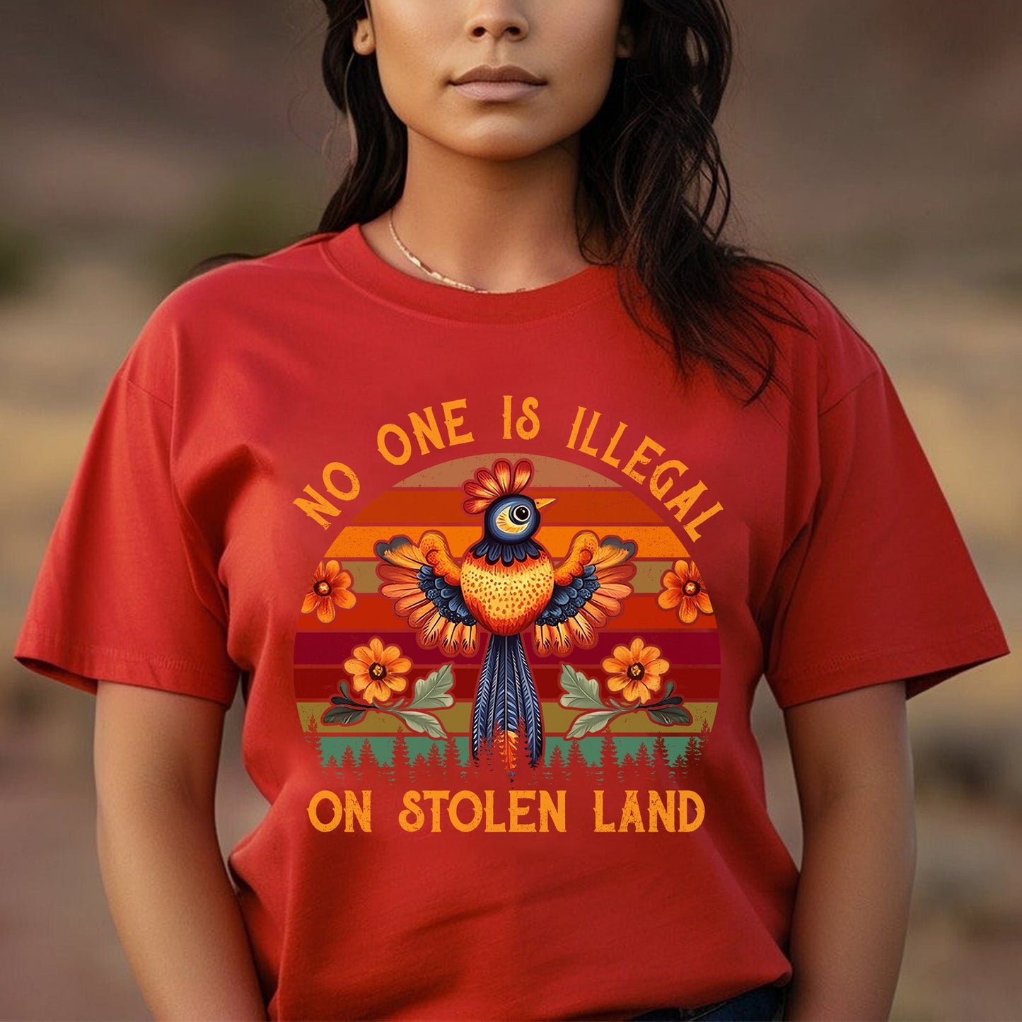 NO ONE IS ILLEGAL ON STOLEN LAND 25 - One sides - Unisex T-Shirt/T-Shirt V-Neck/Hoodie/Sweatshirt