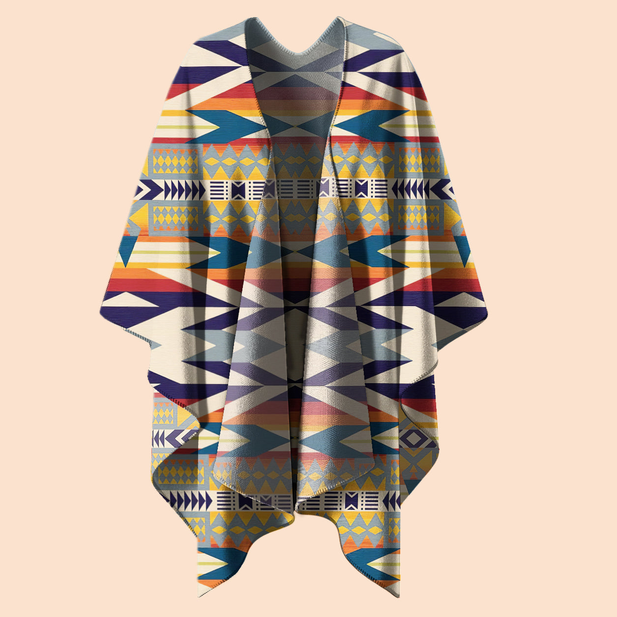 Boho Poncho with Wild Pattern and Native Dreamcatchers