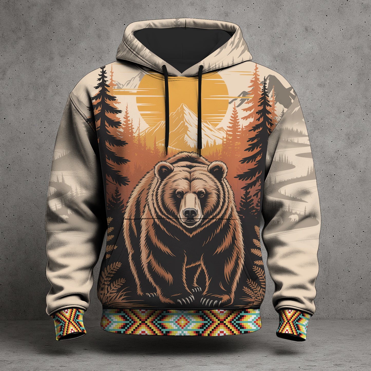 Native Heritage – The Chief Spirit Hoodie in Red & Blue, Symbol of Freedom and Pride