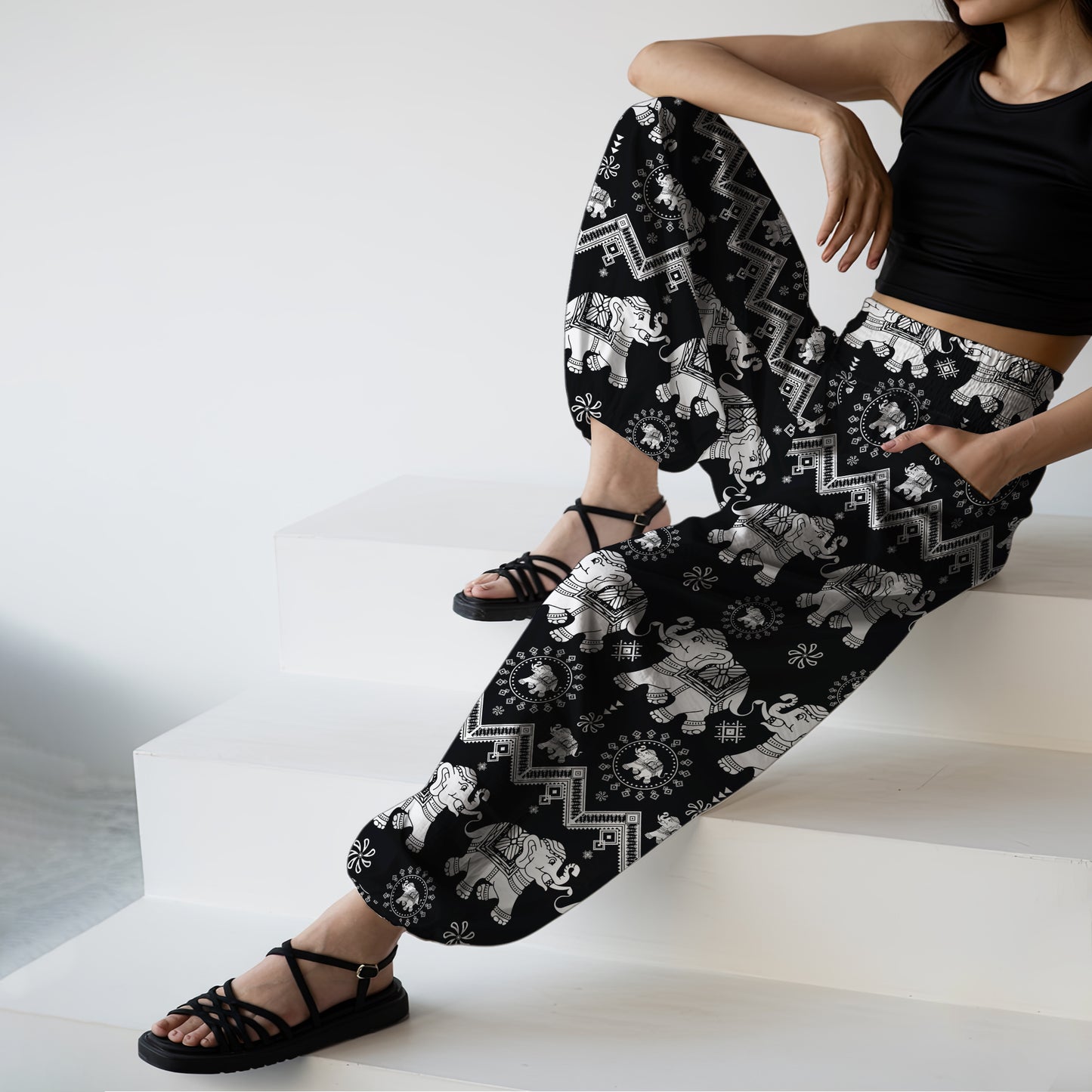 Elephant Harem Pants – Boho Yoga Pants with Pockets 10