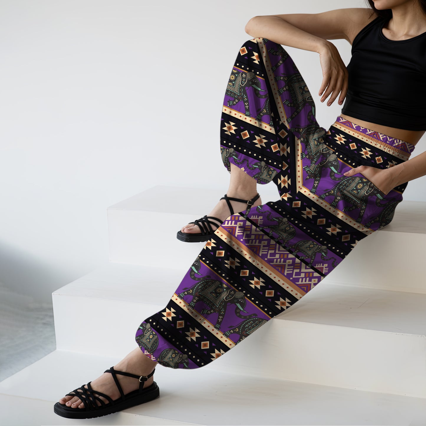 Elephant Harem Pants – Boho Yoga Pants with Pockets 07