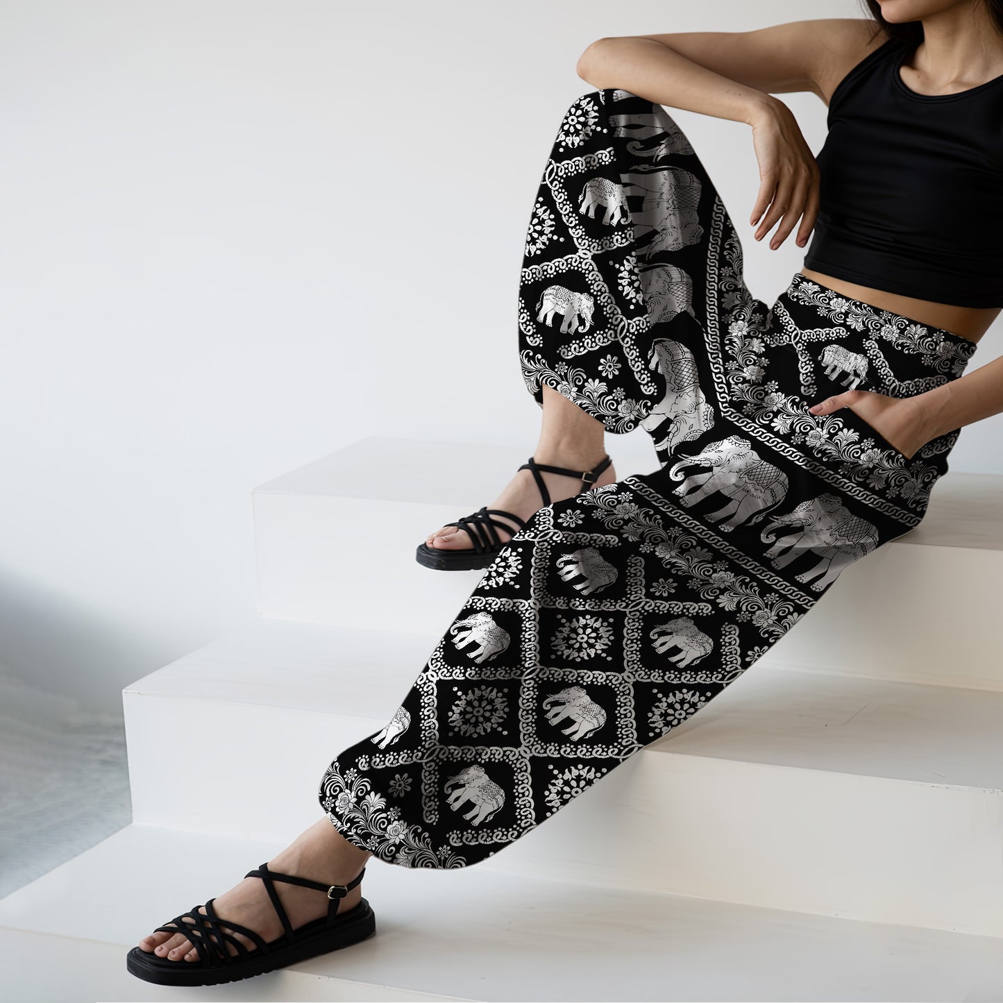 Elephant Harem Pants – Yoga Boho Clothes with Pockets 18