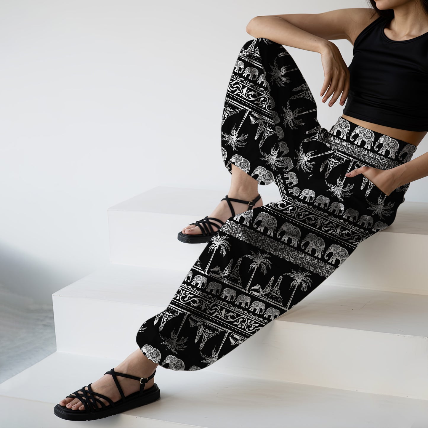 Elephant Harem Pants – Yoga Boho Clothes with Pockets 19