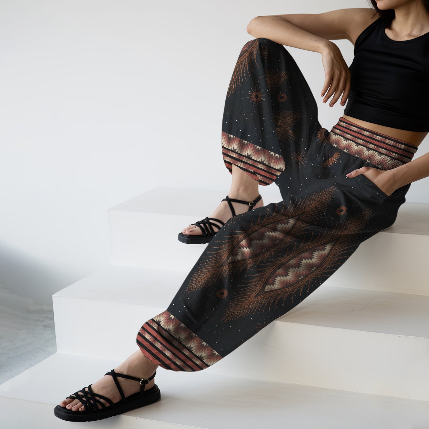 Boho Print Harem Pants – Yoga Boho Clothes with Pockets