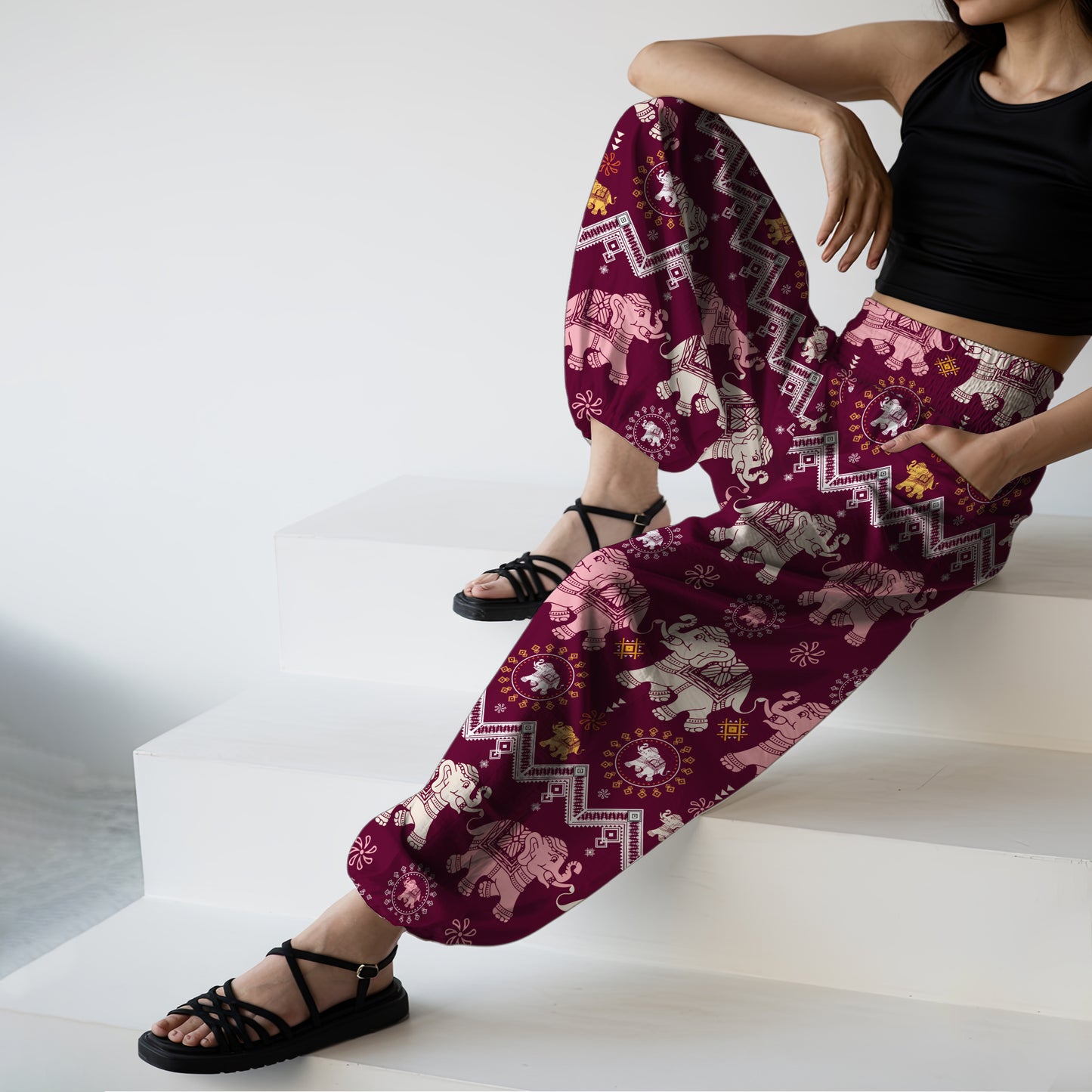 Elephant Harem Pants – Boho Yoga Pants with Pockets 10