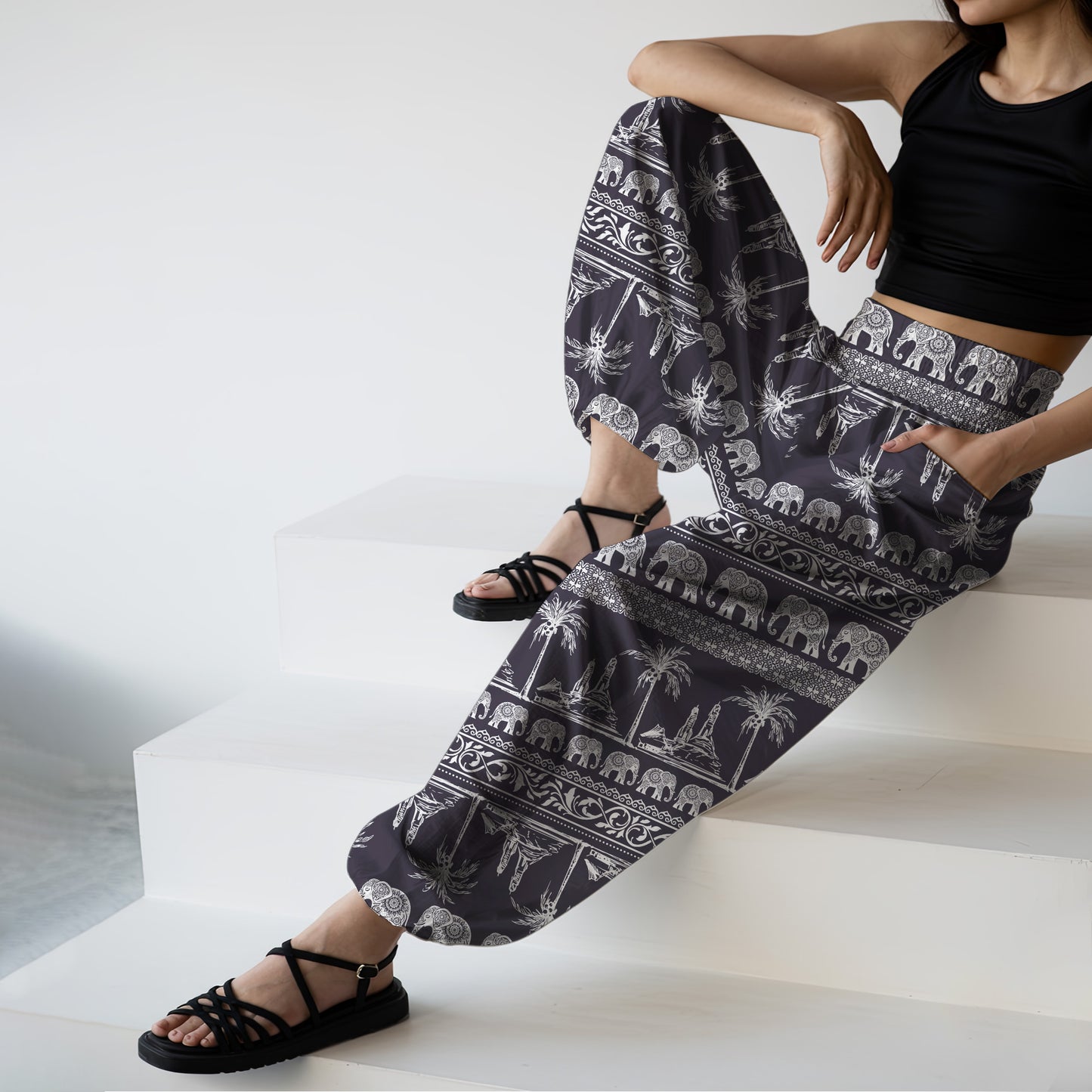 Elephant Harem Pants – Yoga Boho Clothes with Pockets 19
