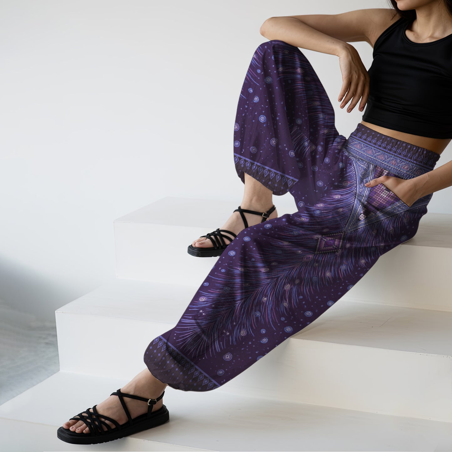 Boho Harem Pants - Yoga Boho Clothes with Pockets