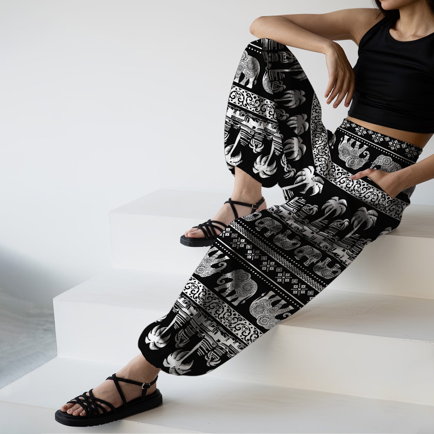 Elephant Harem Pants – Boho Yoga Pants with Pockets 09