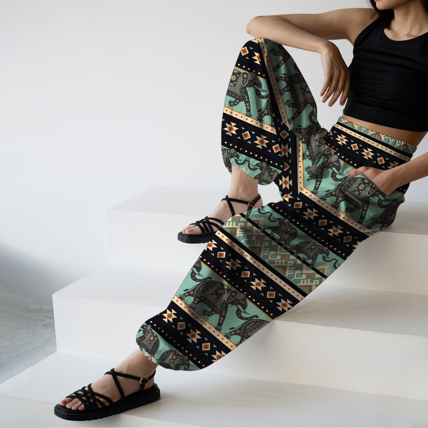 Elephant Harem Pants – Boho Yoga Pants with Pockets 07
