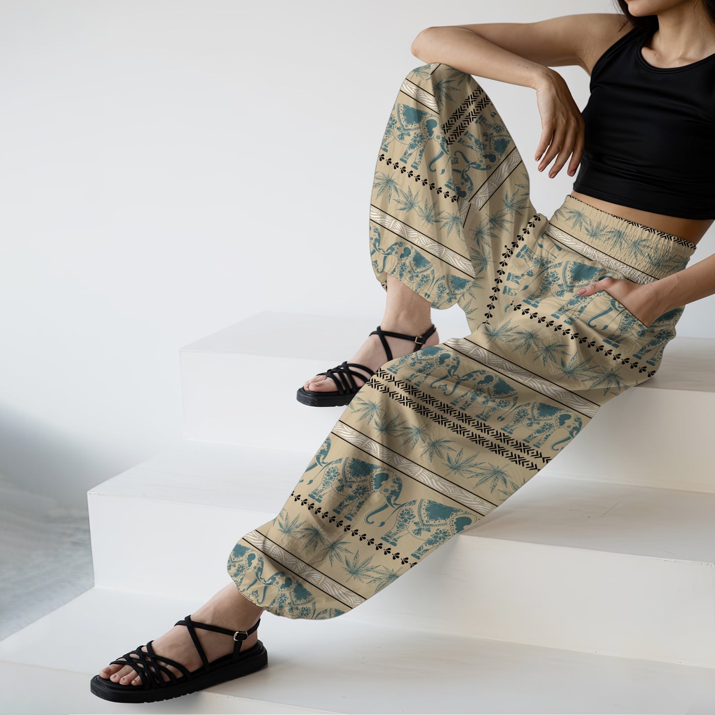 Elephant Harem Pants – Boho Yoga Pants with Pockets 02