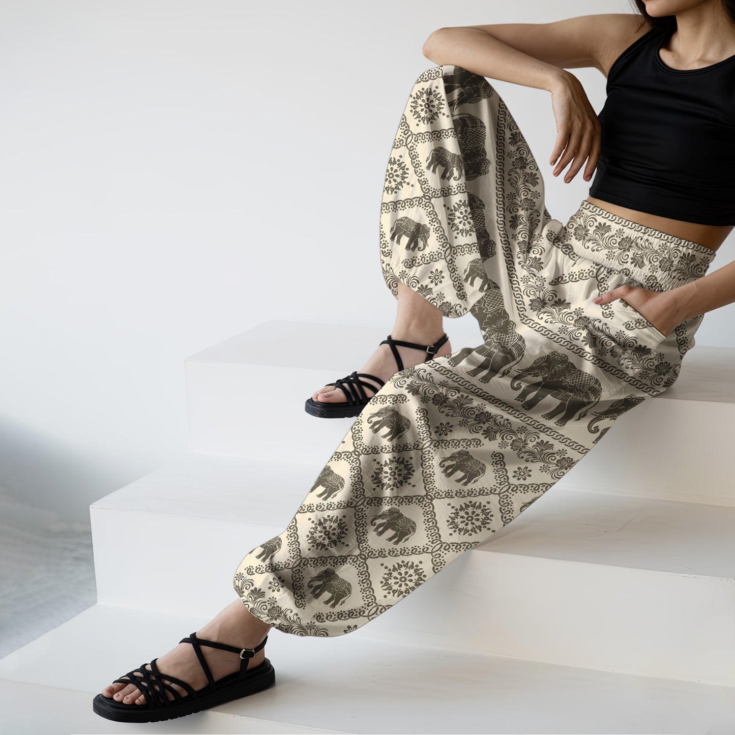 Elephant Harem Pants – Yoga Boho Clothes with Pockets 18