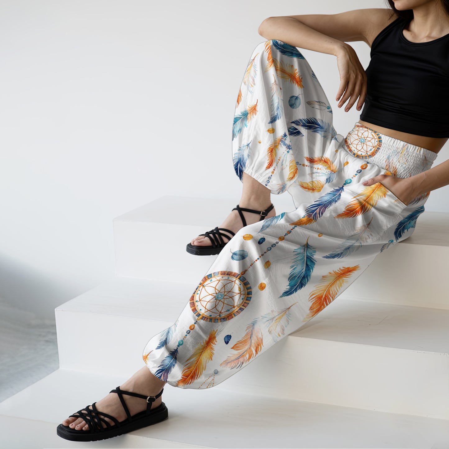Boho Harem Pants - Yoga Boho Clothes with Pockets 09