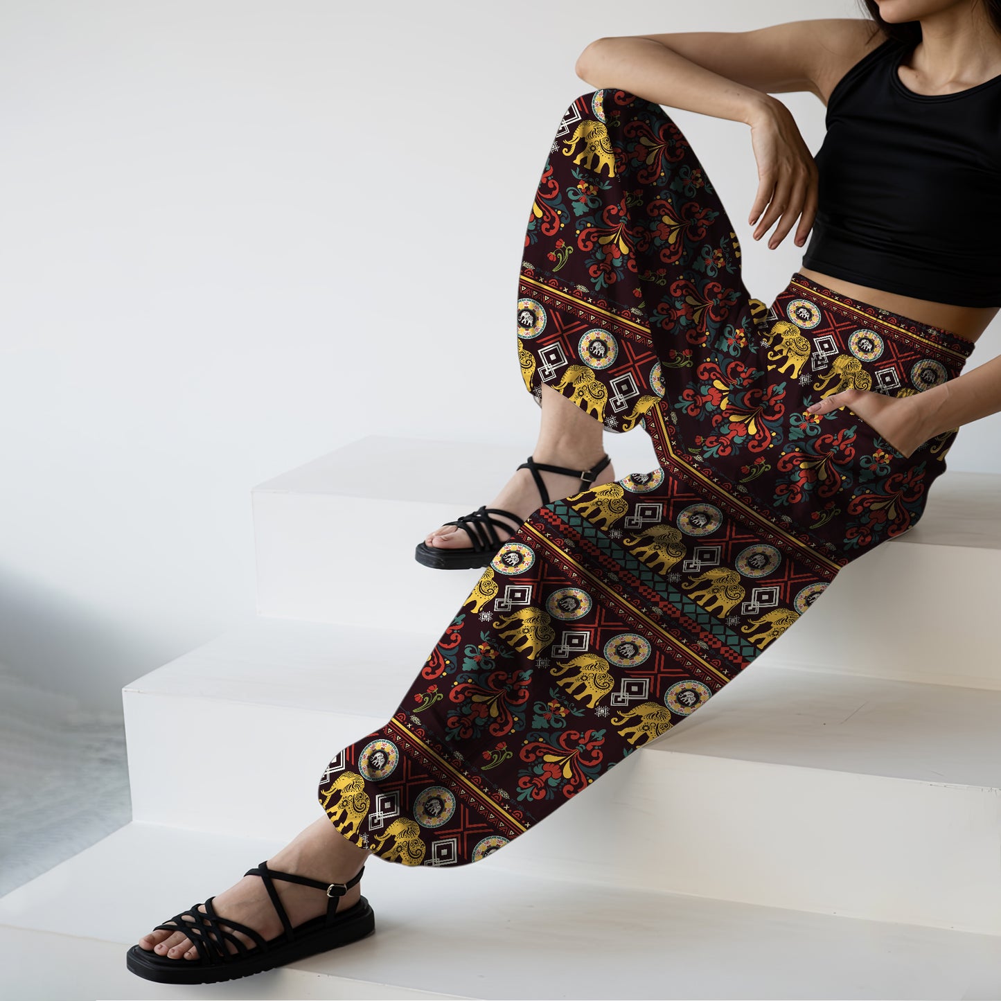Elephant Harem Pants – Yoga Boho Clothes with Pockets 23