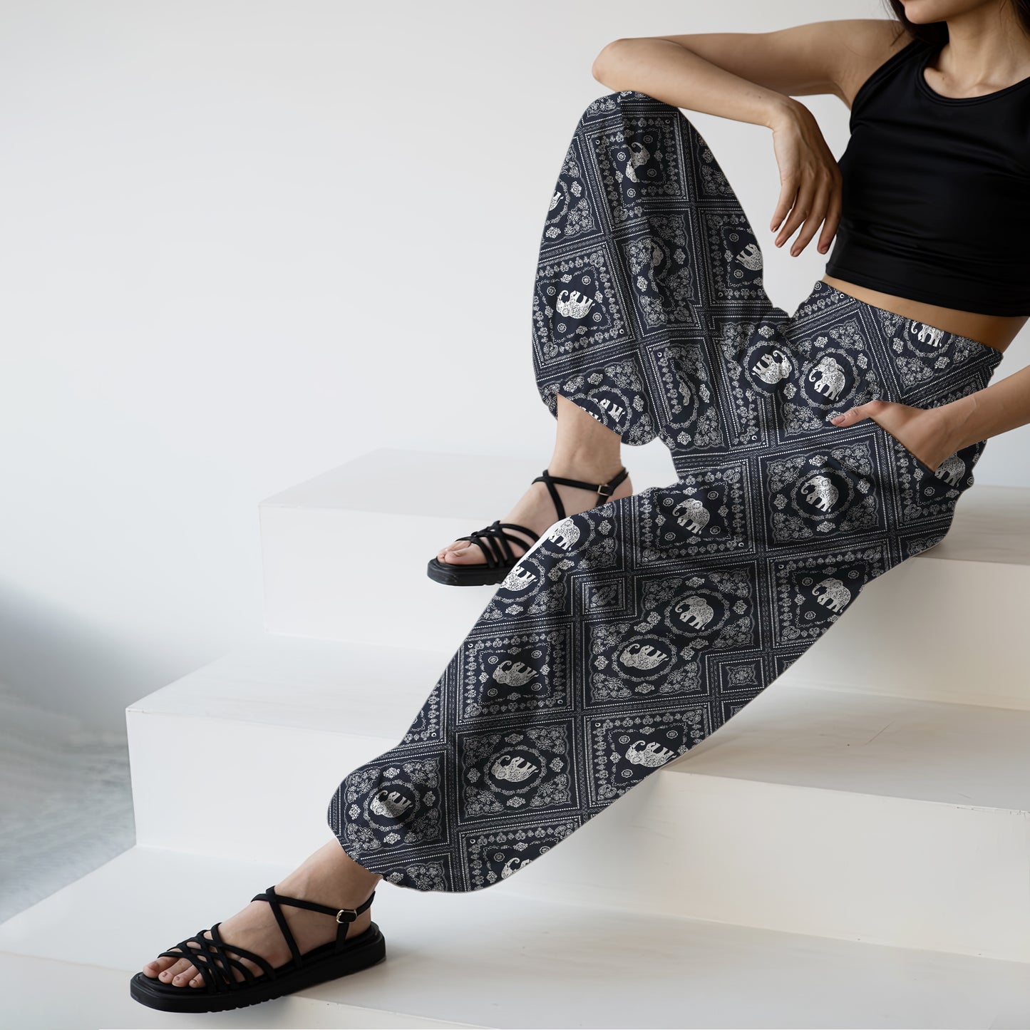 Elephant Harem Pants – Yoga Boho Clothes with Pockets 20