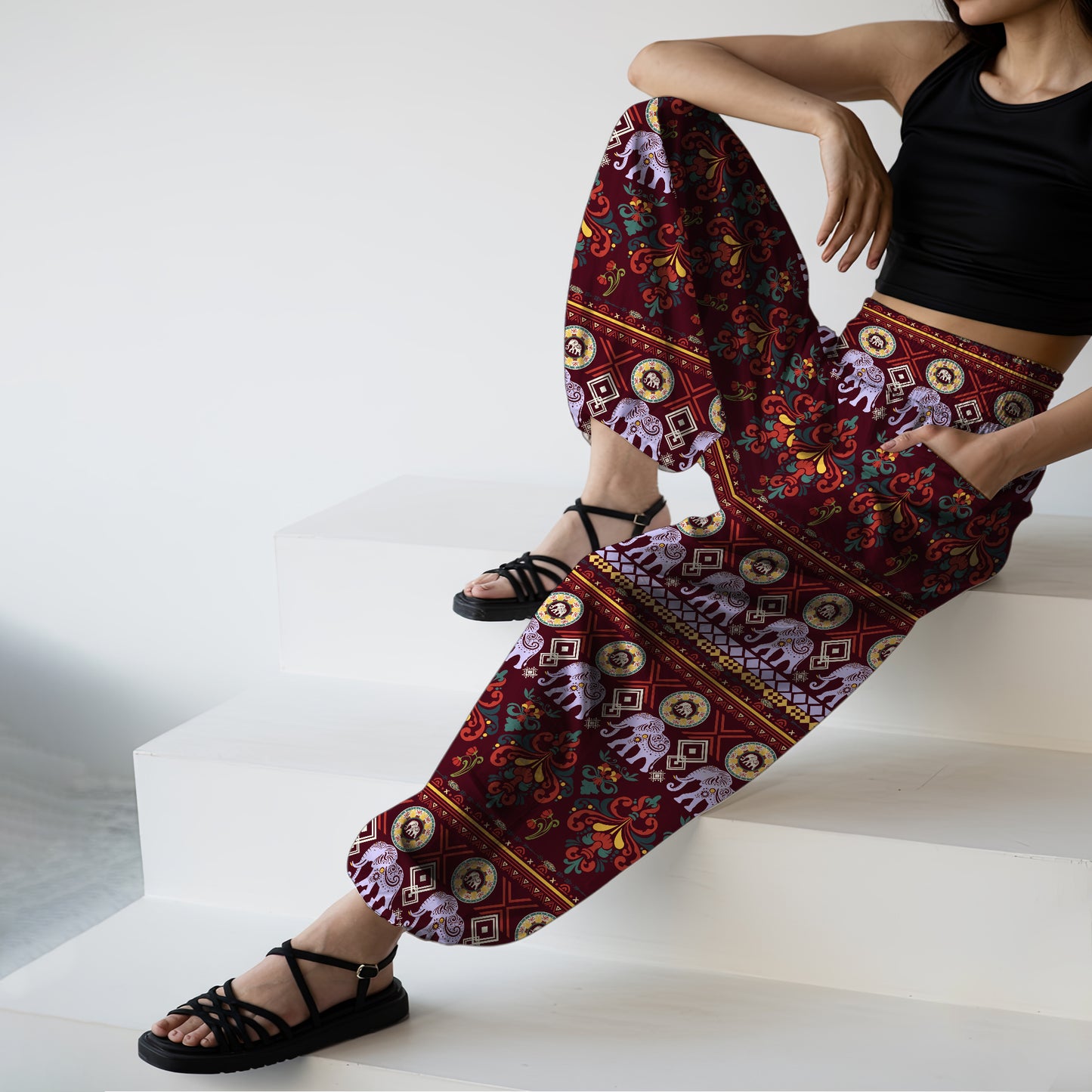 Elephant Harem Pants – Yoga Boho Clothes with Pockets 23