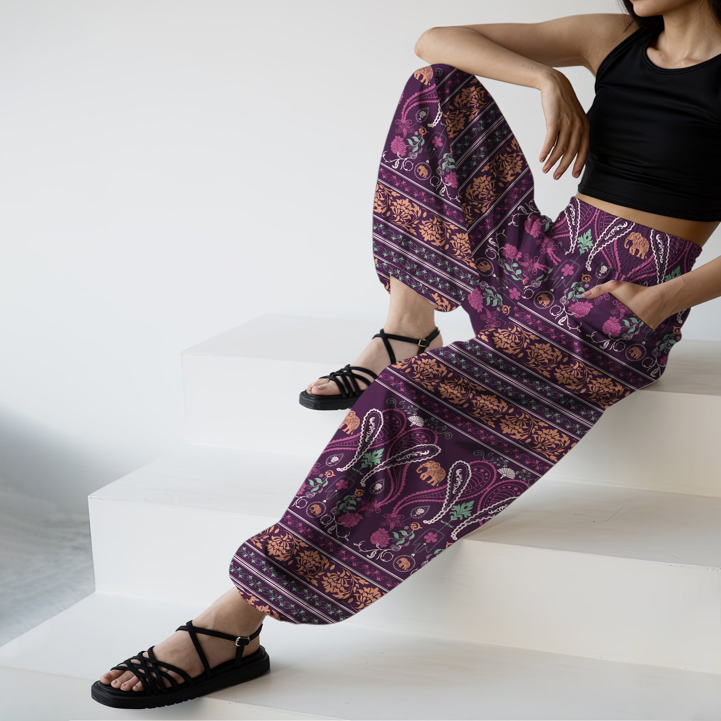 Elephant Harem Pants – Yoga Boho Clothes with Pockets 21
