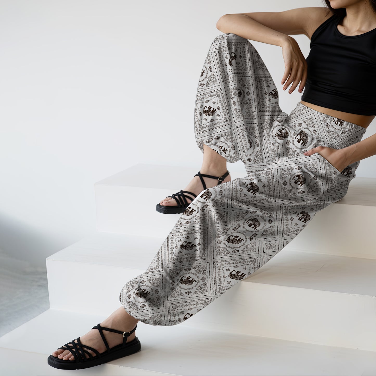 Elephant Harem Pants – Yoga Boho Clothes with Pockets 20