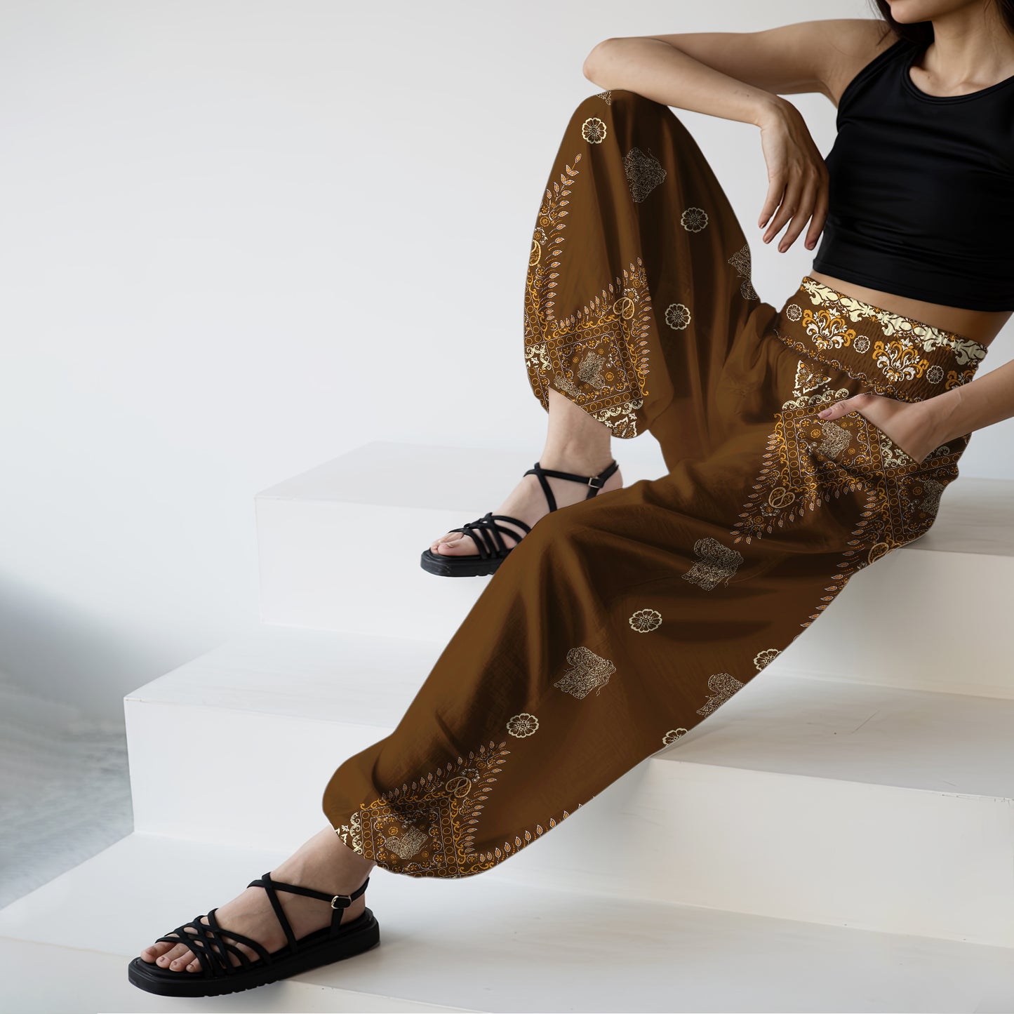 Elephant Vibe Harem Pants – Boho Yoga Pants with Pockets 15