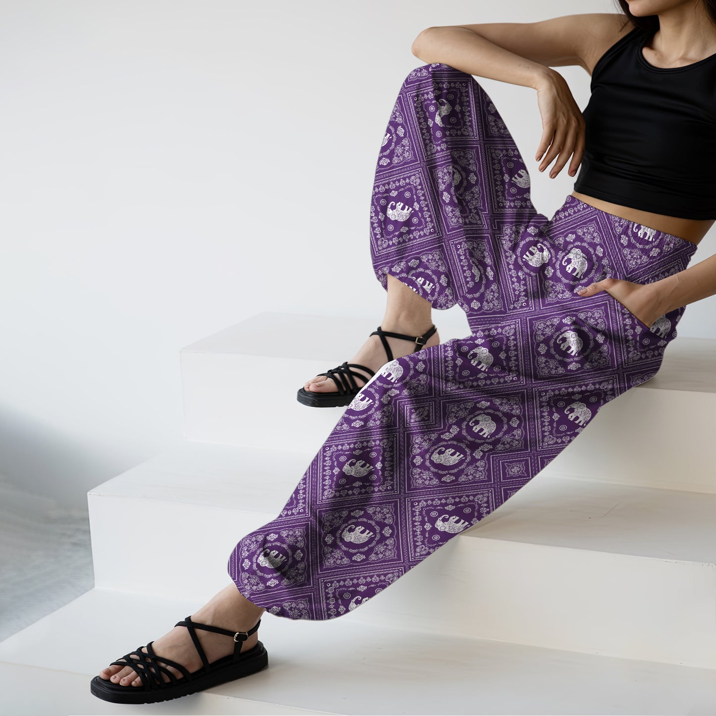 Elephant Harem Pants – Yoga Boho Clothes with Pockets 20