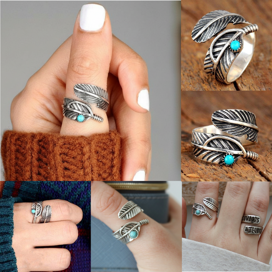 π Free Gift Ring -Native Feather Spirit Ring