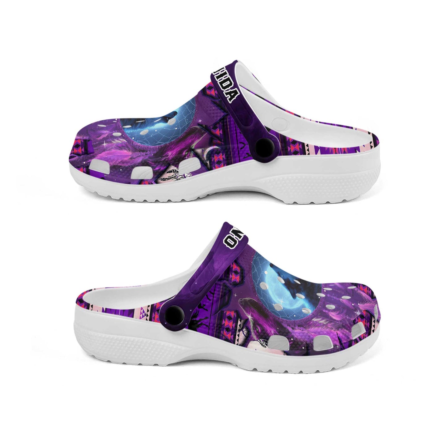 Custom Name Native Wolf Clogs – A Magical Family Gift Honoring the Spirit Within