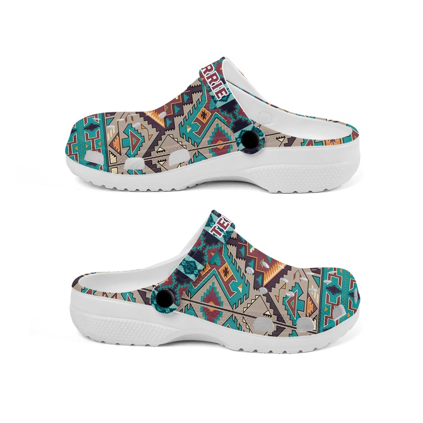 Custom Name Southwestern Pattern Clogs – Personalized Native Spirit Gift for Loved