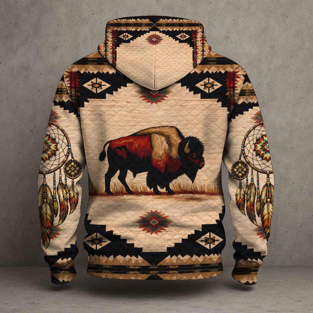 Native American Buffalo Hoodie – Tribal Bison Spirit All Over Print Hoodie
