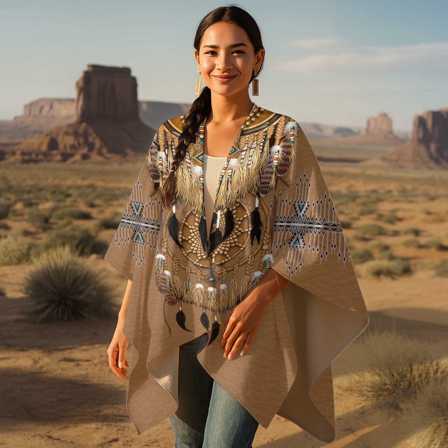 Poncho Mystic Wolf Dream – Embrace the Moonlight Spirit