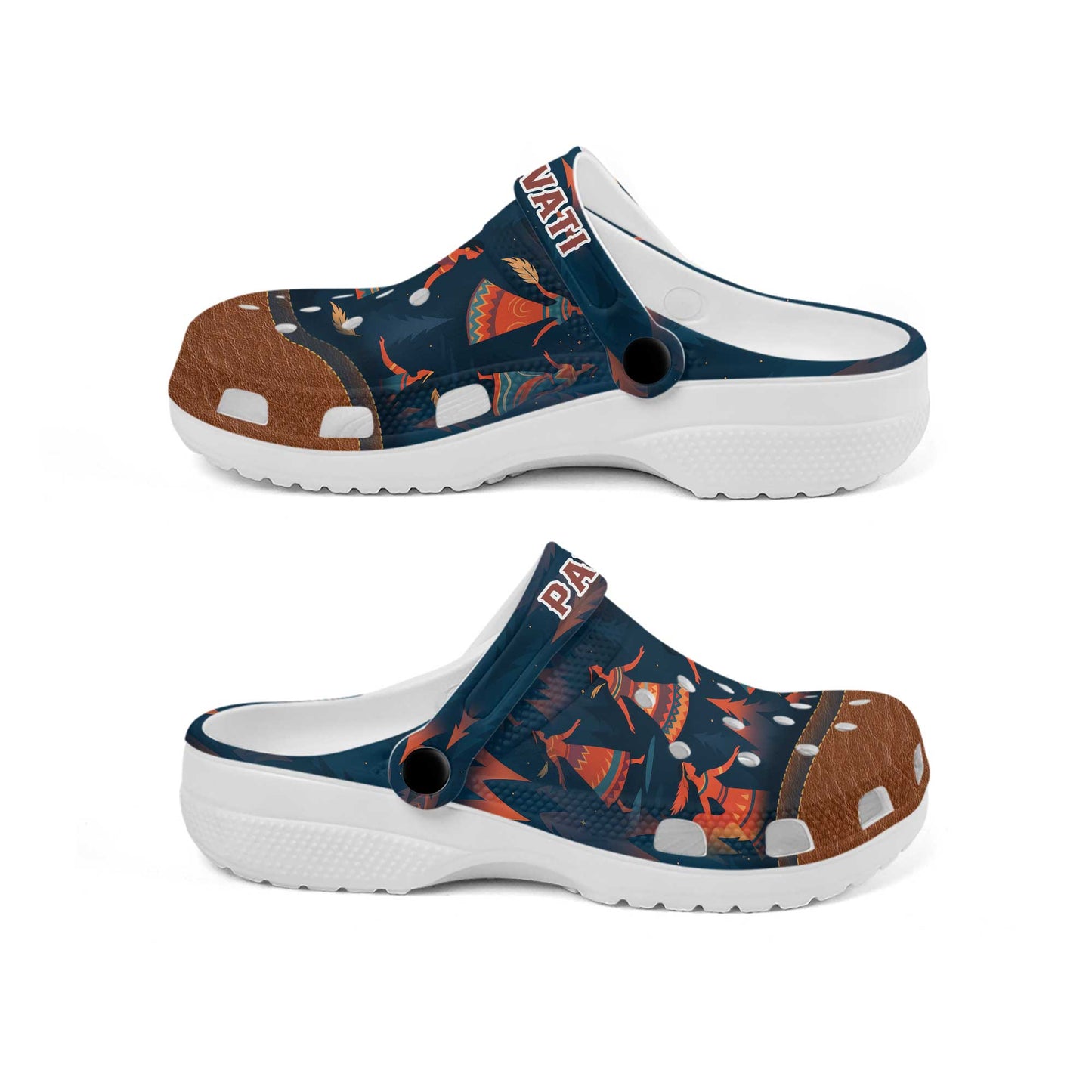 Custom Name Native Clogs with Tribal Design – Ideal Family Gift for All Ages