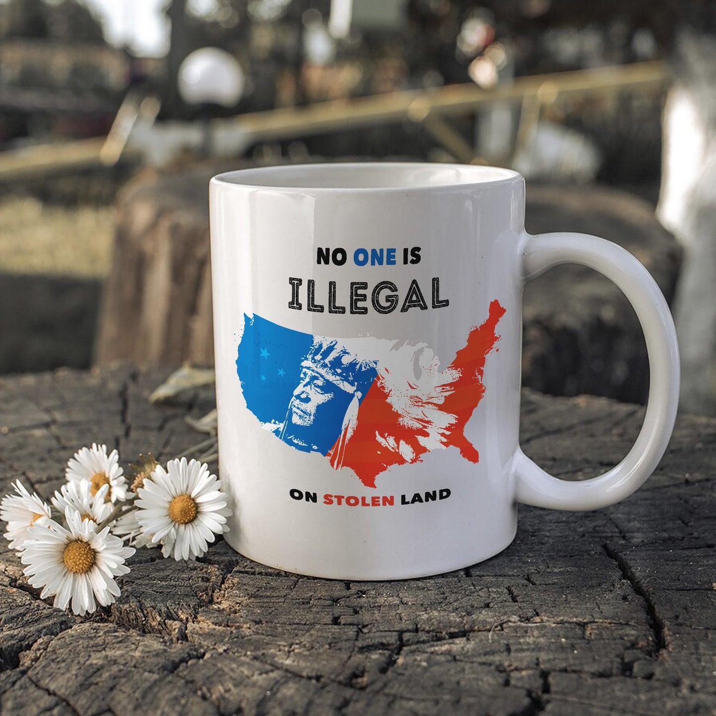 No One Is Illegal On Stolen Land. We Walk On Native Land Mug S22